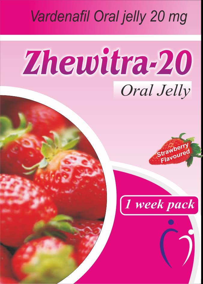 Zhewitra Oral Jelly - Vardenafil 20mg Zhewitra oral jelly comes in sachets and is a fast acting medicine.zhewitra Oral Jelly is for the men who want a rock hard erection which lasts long.