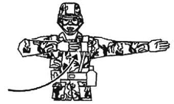This way Arms above head in vertical position with palms facing inward. Figure A-2.
