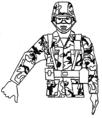 Affirmative (all clear) Hand raised with thumb up. Figure A-19.