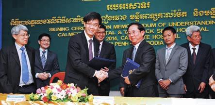 60 TTSH Signs MOU with Cambodian Hospital In January 2014, TTSH signed a Memorandum of Understanding (MOU) with the Calmette Hospital in Phnom Penh, Cambodia.