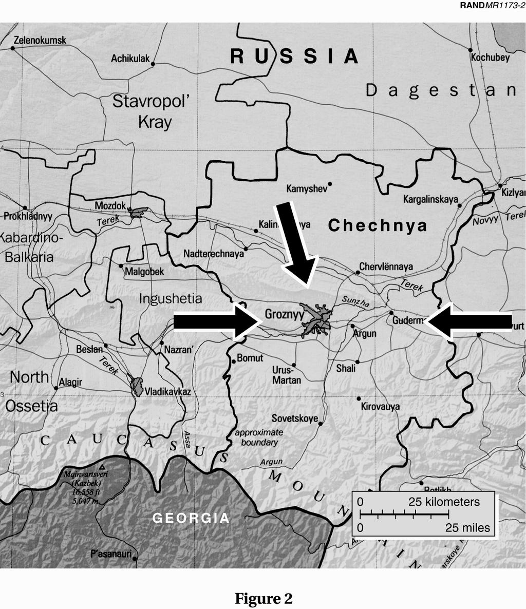 Case Studies 25 Figure 2 Russian Axes of Advance into Chechnya (1994) After the devastating losses of January 1 3, the Russians adjusted their tactics.