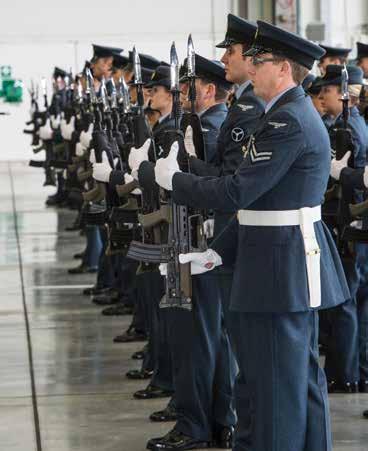 The Princess Royal, who is Honorary Air Commodore to RAF Brize Norton, reviewed members of the Squadron on parade in front of a small