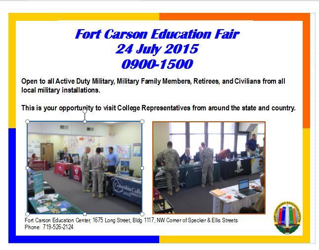 FORT CARSON EDUCATION FAIR (FLYER) FREE CONCERT TICKETS Information, Tickets and Registration (ITR) has free tickets available to DOD identification card holders for upcoming concerts: