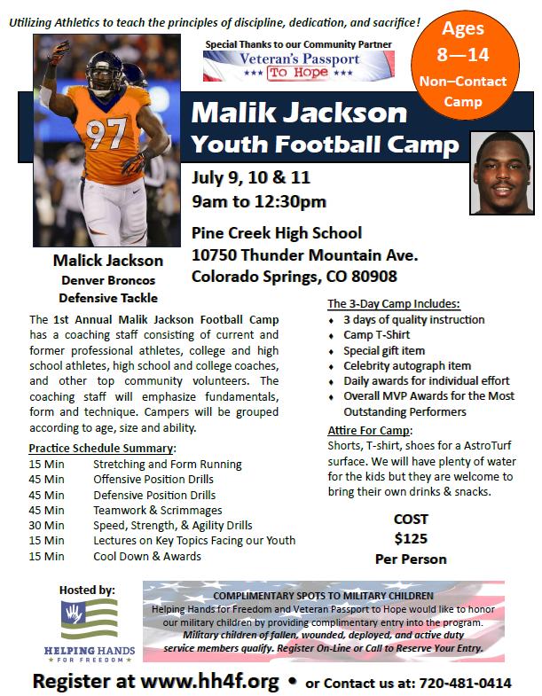 FREE YOUTH FOOTBALL CAMP TO