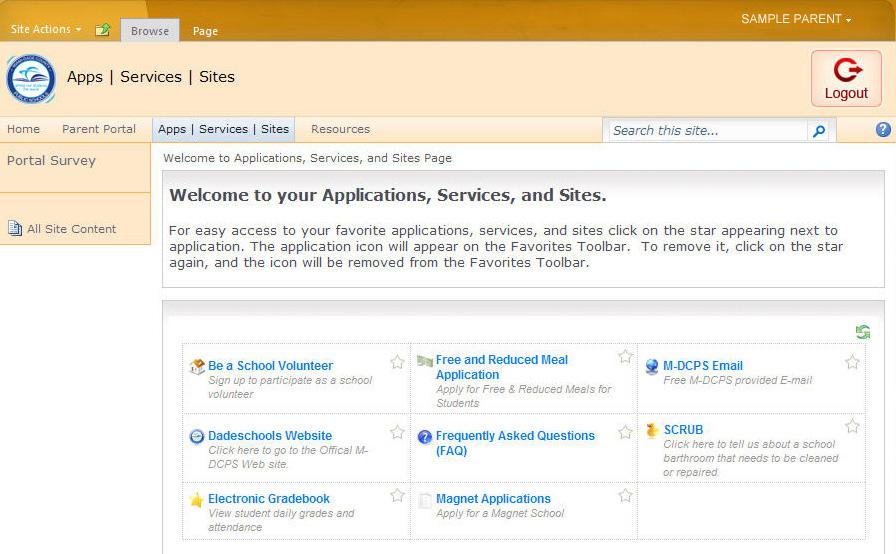Log into the Parent Portal (continued) Be a School Volunteer The School Volunteer Program Policies and Guidelines acknowledgement page will display.