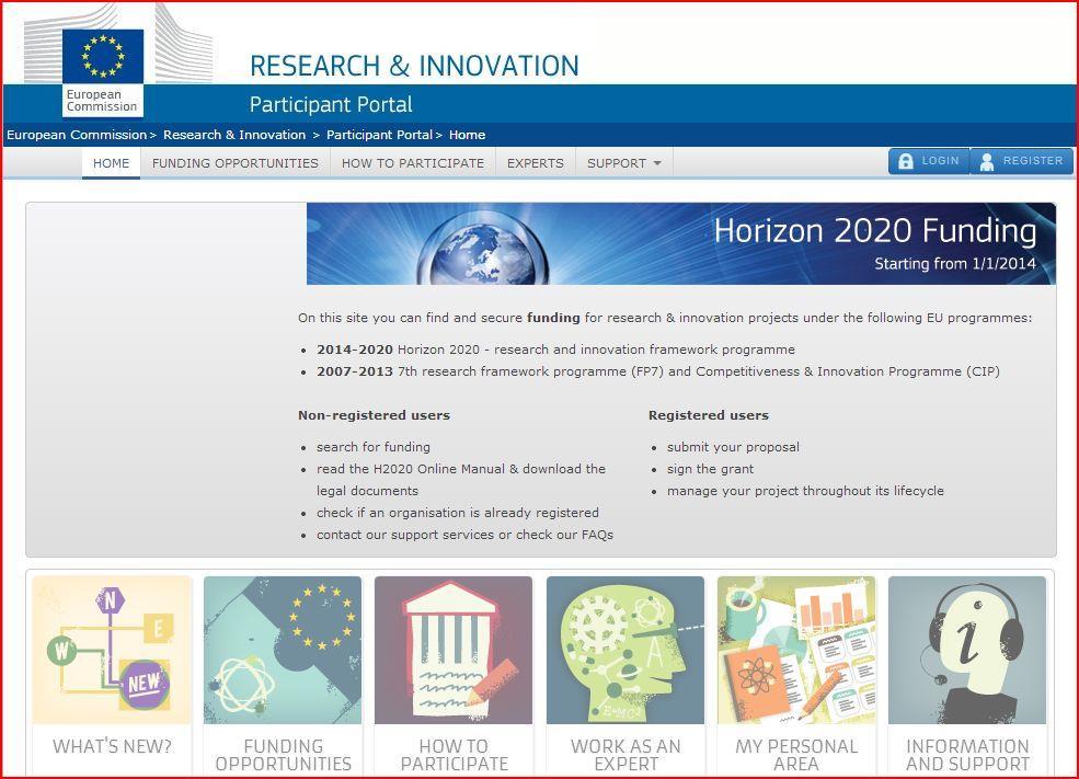 H2020 Guide for US researchers / Chapter II 2 CHAPTER II: GETTING STARTED 2.1 Finding Key Information 2.1.1 Research and Innovation Participant Portal http://ec.europa.