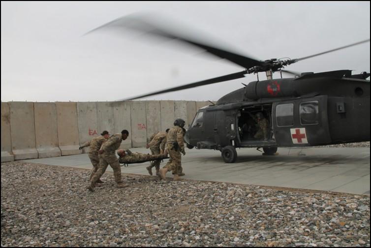 received medical evacuation, or MEDEVAC, training, March13, at Forward Operating Base Shank in Logar Province, Afghanistan.