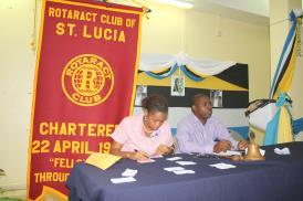 In attendance were also members of the sponsoring Rotary Club of Saint Lucia in PP Albert, Rot.
