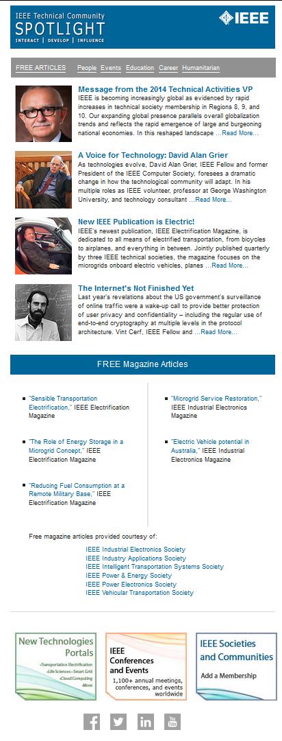 TAB Offerings for Practitioners IEEE Technical Community Spotlight The Layout a. Abundant visuals for visual appeal b.