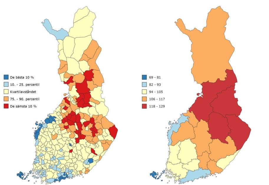 Morbidity index data - Differences between Finnish