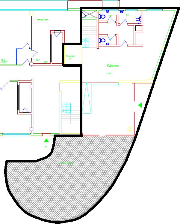Site Plan Ground Floor Patio leading to seating area and kitchen at ground floor