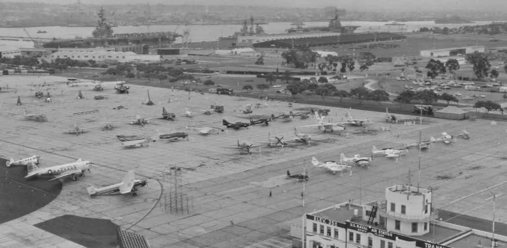 San Diego Set to Kick Off Centennial Year This 1961 photo shows the transient flightline at Naval Air Station North Island in preparation for the 50th Anniversary of Naval Aviation Examples of many