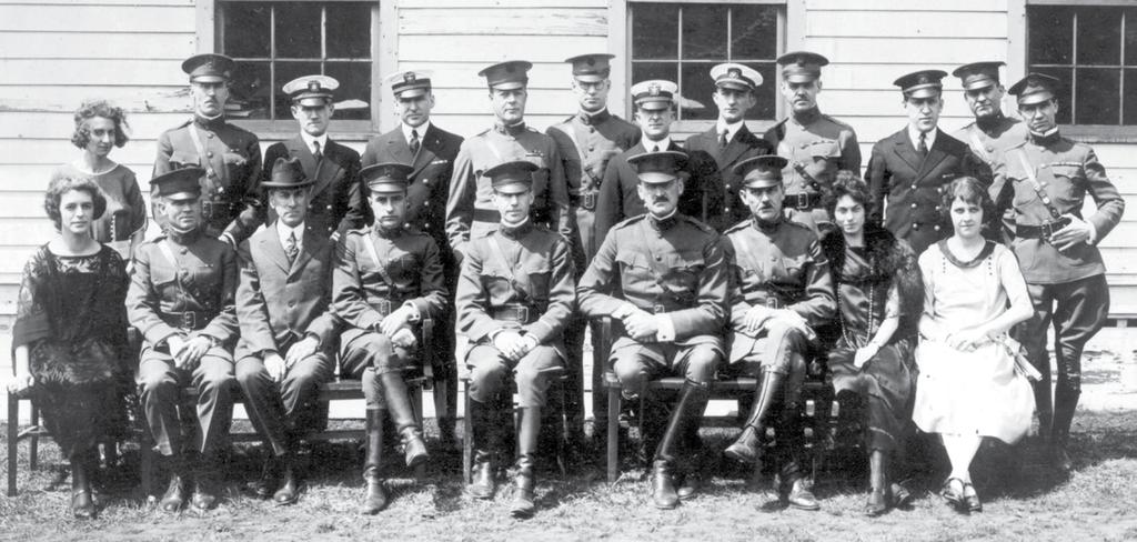 The first class of naval flight surgeon graduates, April 29, 1922. Back row, from left to right: Lt. Louis Iverson (3rd), Lt. Carl J. Robertson (4th), Lt. Victor S. Armstrong (7th), Lt. Page O.