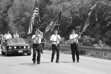 Left to right, Second Vice Commander Gary Flemmings, Comrade Dick Soule, Service Officer Bill Rollins, and Legion Riders Director Joe Civita.