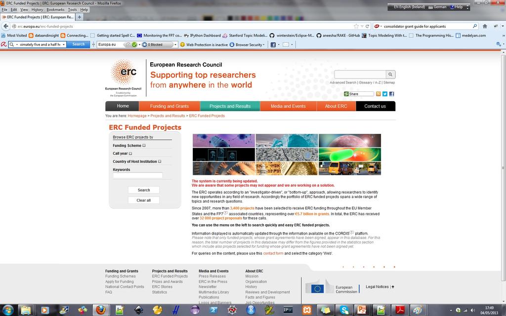 ERC Funded Projects http://erc.