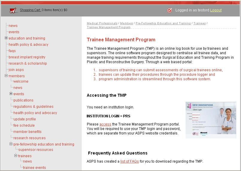Logon to System Click the access link on the Trainee Management Program page of the