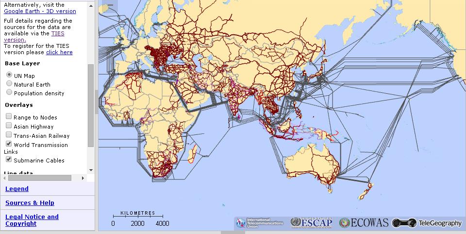 ESCAP / ITU interactive transmission maps of