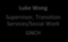 (temporary) Clinical Team Lead Luke Wong Supervisor, Transition Services/Social Work GNCH Nicola