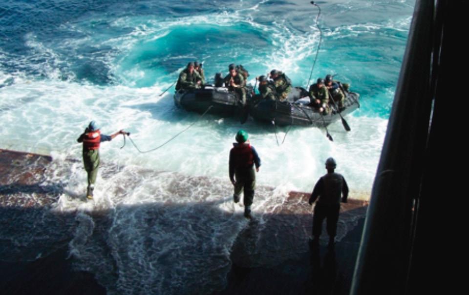 UNMANNED UNDERWATER VEHICLE INDEPENDENT TEST AND EVALUATION Figure 7. RHIB launch and recovery aboard an amphibious ship. threats.