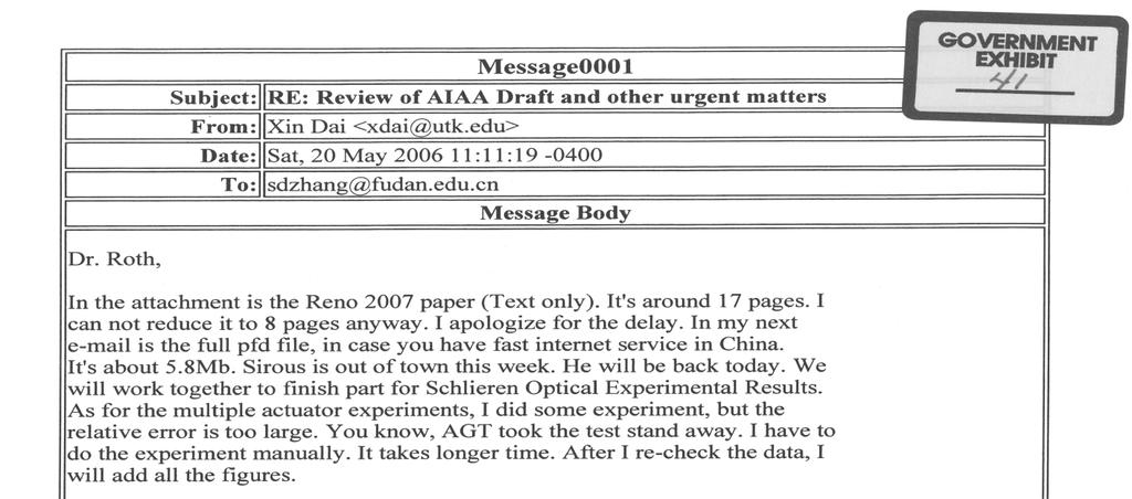 Foreign Export of Technical Data Subject: RE: Review of AIAA Draft and other urgent matters From: Xin