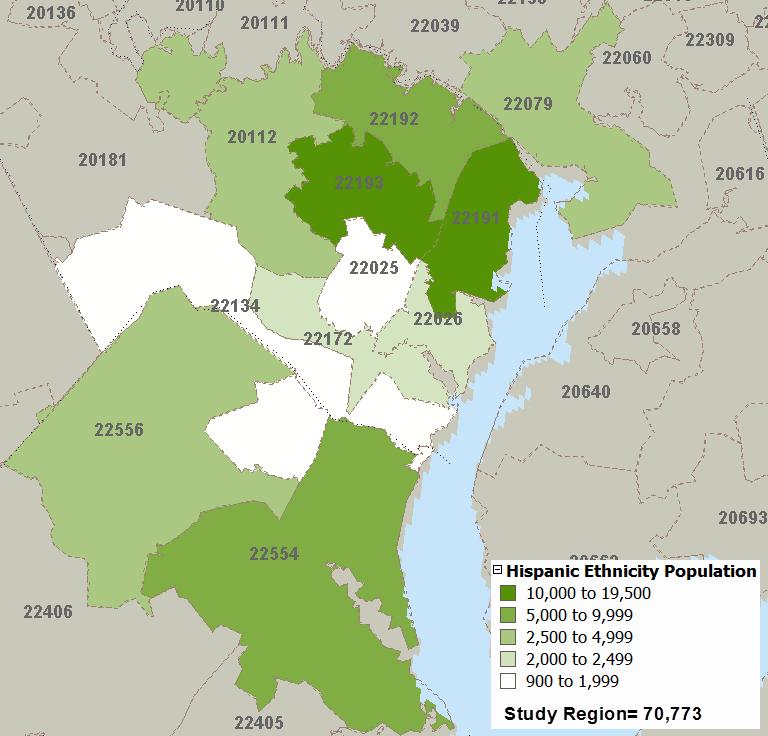Map 9: Hispanic Ethnicity Population 17, 2012 Source: Community Health Solutions analysis of estimates from Alteryx,