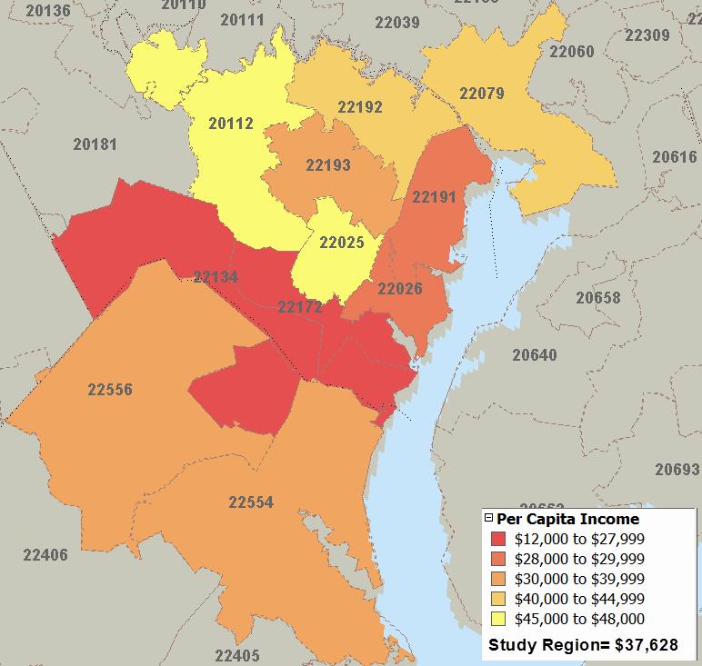 Map 10: Per Capita Income, 2012 Map 11: Median