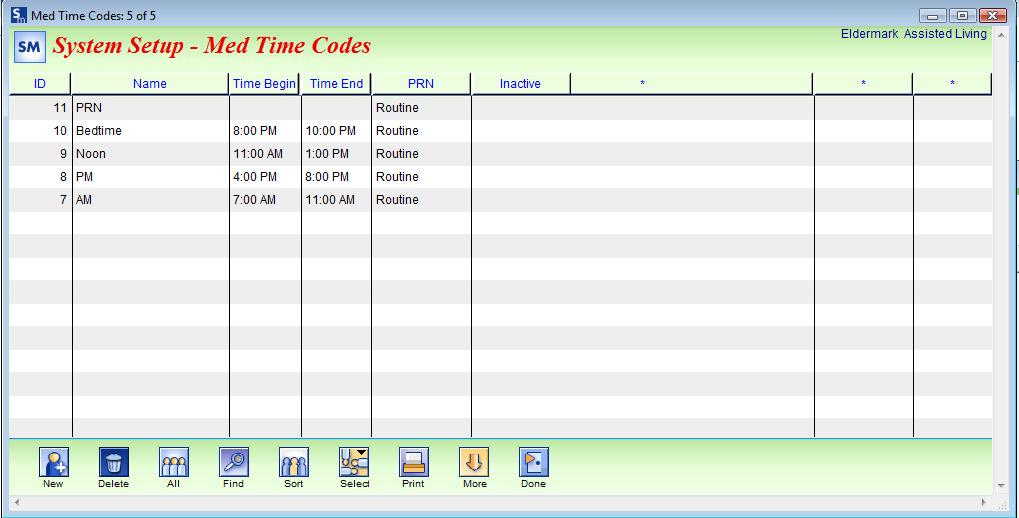 EMAR: Medication and Pharmacy Setup This manual covers EMAR System Setup: Medication Time Codes, Medication Schedule Codes, SIG Codes, Medications Treatment Setup, Medical Providers and Pharmacy.