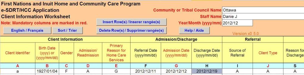 Example: Home Care Service Dates that are After the Discharge