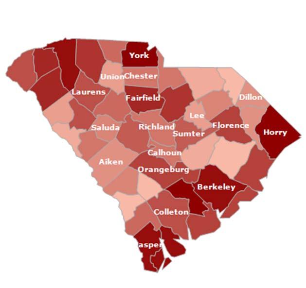 SECTION II GENERAL PERFORMANCE NARRATIVE H Self-Evaluation Rank County South Carolina County Foreclosure Rankings As of April 2012 Change Over the Past Year Rate of Foreclosure Filing as of April