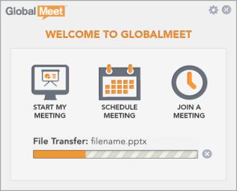 GLOBALMEET FOR DESKTOP UPLOAD A FILE TO YOUR MEETING (Web meetings only.) You can upload files to your file library, without having to enter your meeting.