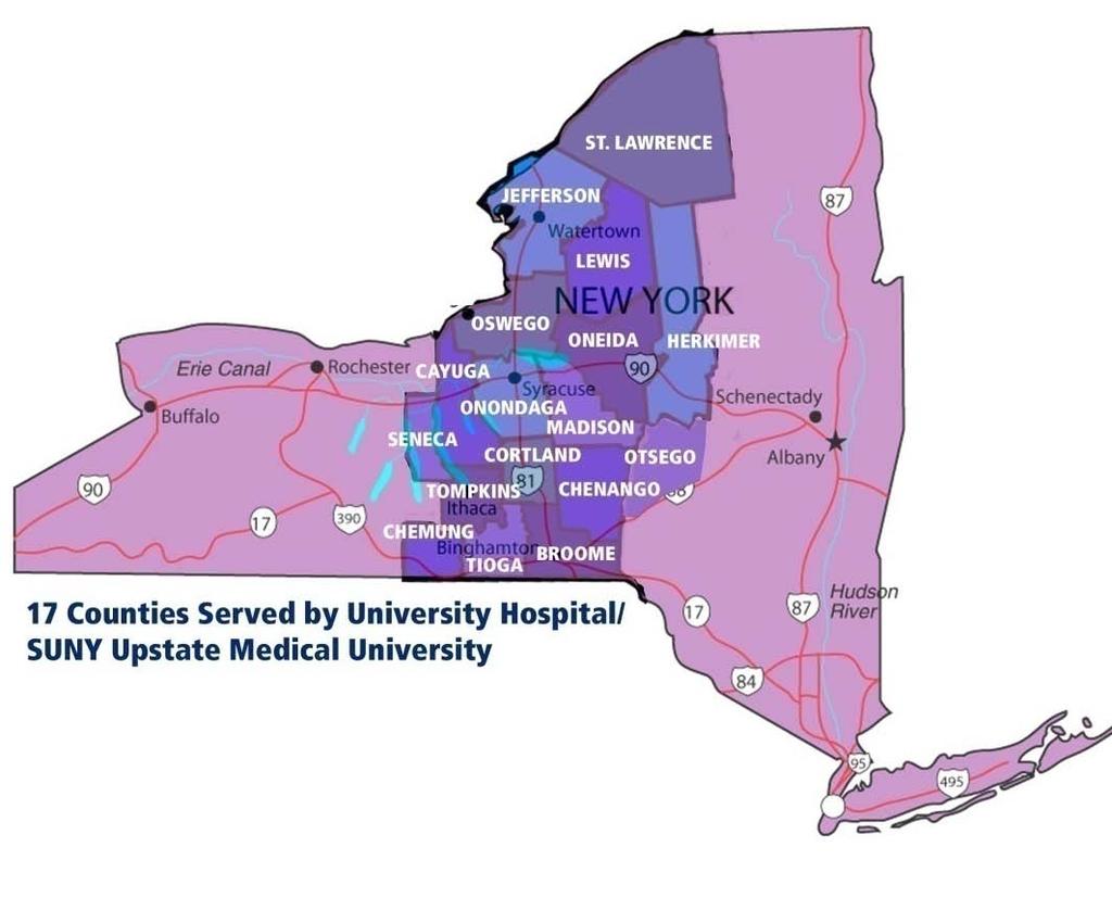 SUNY Upstate Serves one-third of the state s land mass or 1.