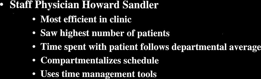 .1 n Finding 2 Staff Physician Howard Sandier Most