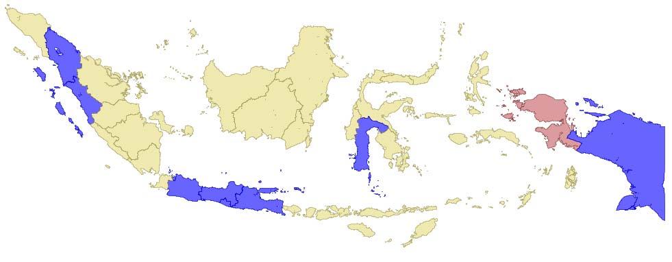 West Papua Papua West Java Central Java East Java (2 sites) Yogyakarta