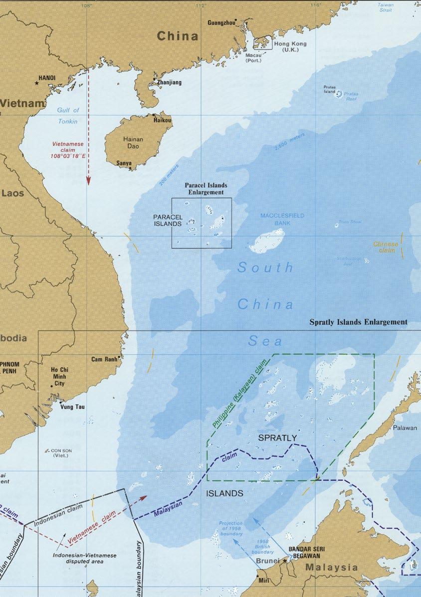 Central Intelligence Agency. The Spratly Islands and Paracel Islands. Scale 1:8,500,000. Washington, D.