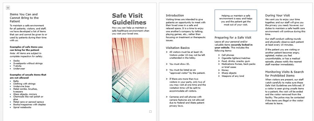 Visitor Guidelines Developed by:
