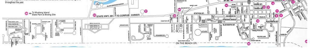 MAP SHOWING LOCA- TIONS OF FOUR (4) RENTAL SITES: (1) Access Road 1 Pole #25 (2) Access Road 1A Pole 17 (3) Across from Sandcastle Condominiums Pole # 7
