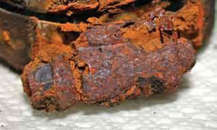 H2O (Iron/Steel) + (Oxygen) + (Water) = Rust From this it can be seen that for iron and steel to corrode it is necessary to have the simultaneous presence of water and oxygen.