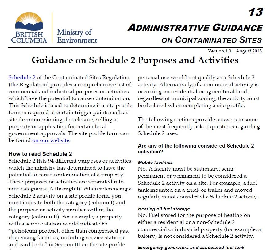 Guidance on Schedule 2 Purposes and Activities 23 Further explanation of Schedule 2