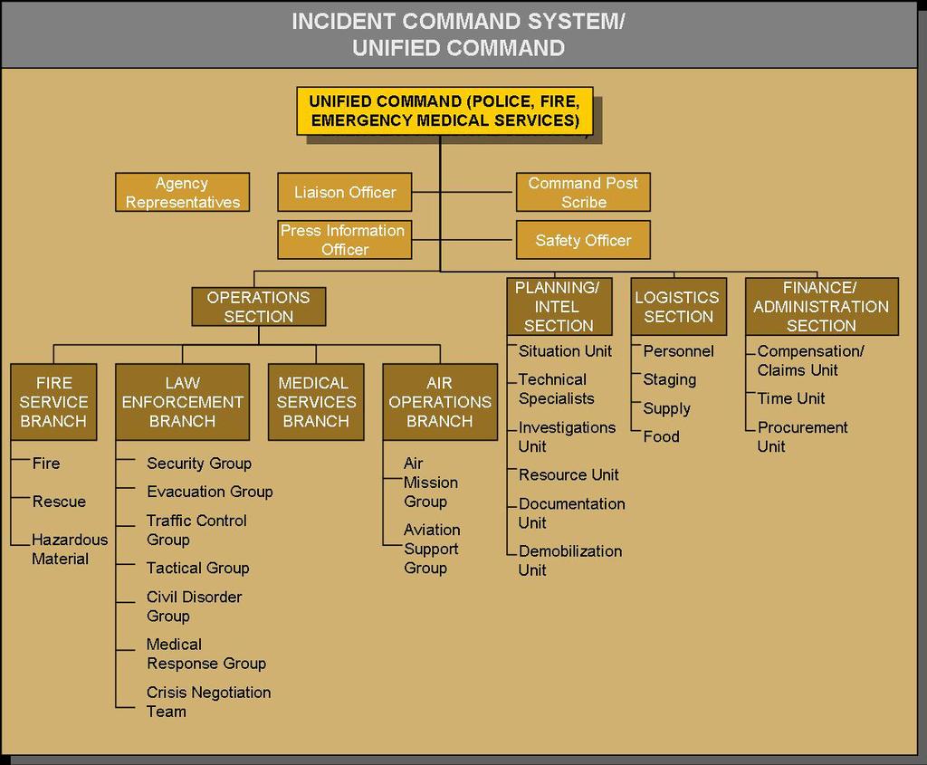 FY 2006. This includes preparedness grants from DHS along with all federal departments that award preparedness grants. Incident Command System (ICS) The ICS is a principal tenet of the NIMS.