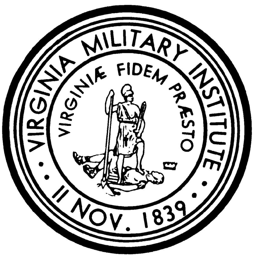 Virginia Military Institute Seal The image on the VMI seal is the same as that on the obverse of the seal of Virginia. It features the Roman goddess Virtus standing over a defeated opponent.