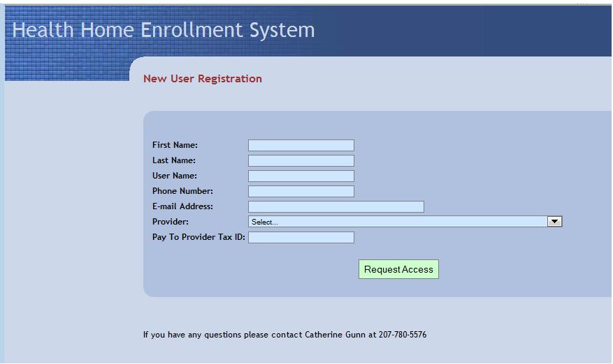 Figure 2: HHES User Registration