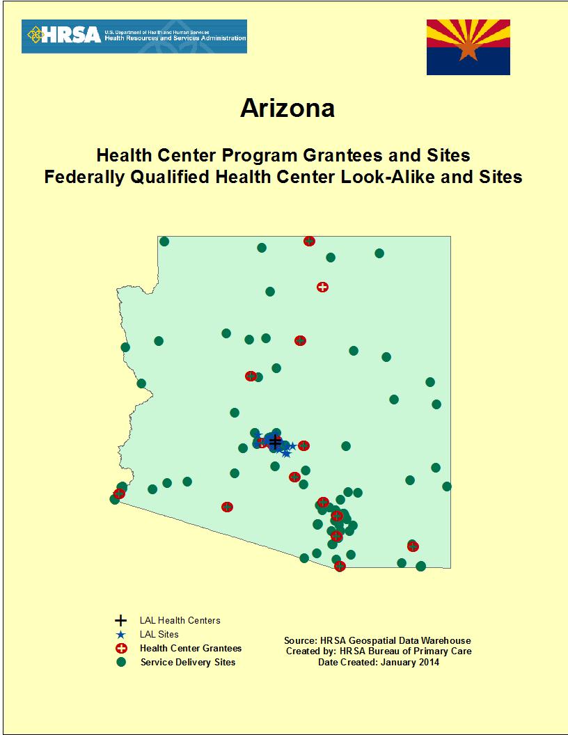 AZ State Health Centers Calendar Year 2012 Map and Data to be inserted, include both grantees and lookalikes on map.