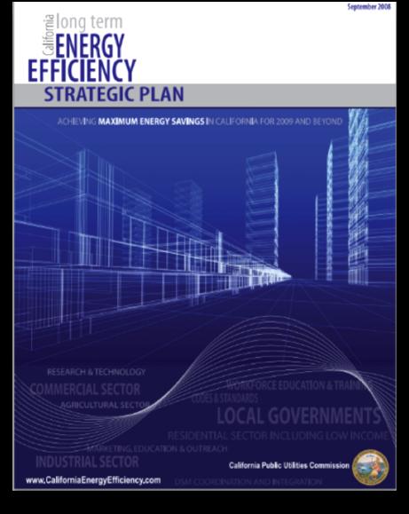 CA Energy Efficiency Strategic Plan Funding #1 Strategic Plan menu item selected by 101