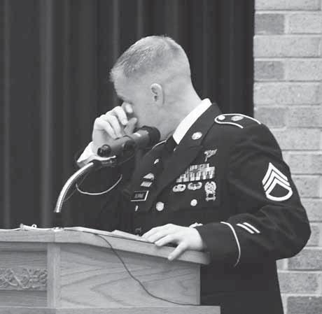 Shawn Burns, pushing against waves of sadness Friday as he recalled the life of Sgt. 1st Class Jonathon M. Prins.