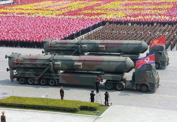Pyongyang also paraded tractor trailer-based MELs housing an unknown missile (KCNA) 1693070 The canister design also showed some parallels with Chinese designs, with four little struts at the
