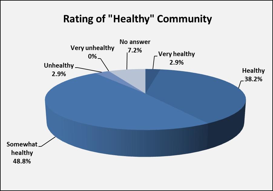 V. Survey Findings Impression of Community (Question 1) N= 207 Respondents were asked to indicate how they would rate the general health of their community.