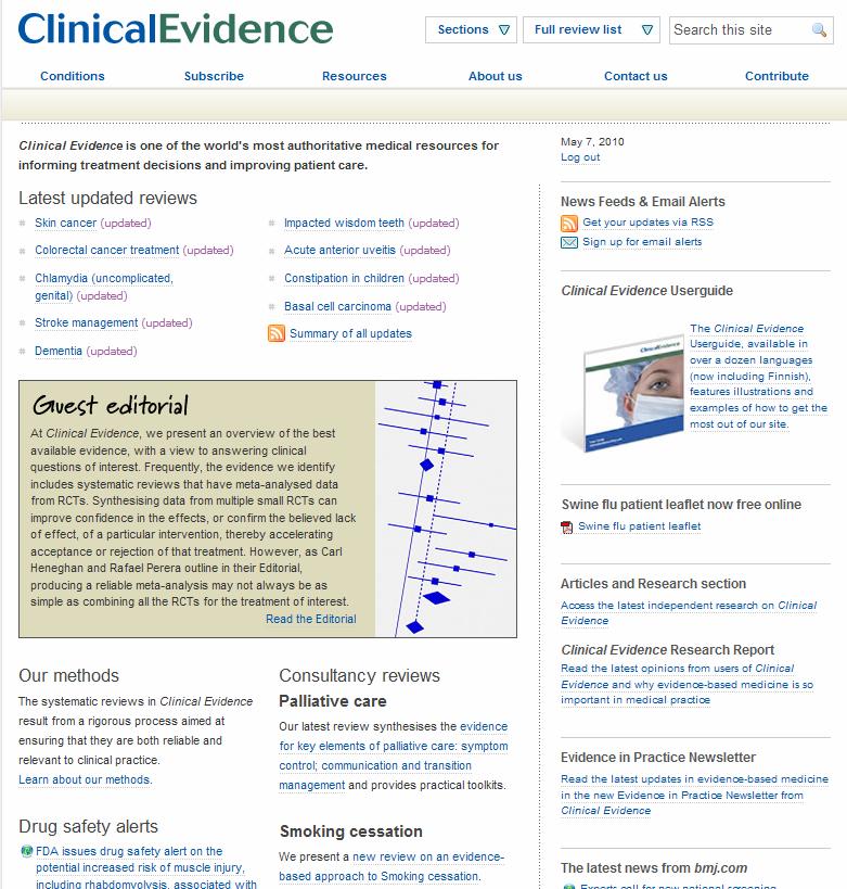 http://www.clinicalevidence.