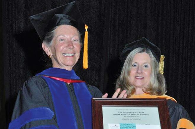 McGovern Outstanding Teacher Awards for 2014 go to Hanneman & Laird During a jubilant UTHealth School of Nursing commencement ceremony in which 355 students walked for their degrees, Sandra K.