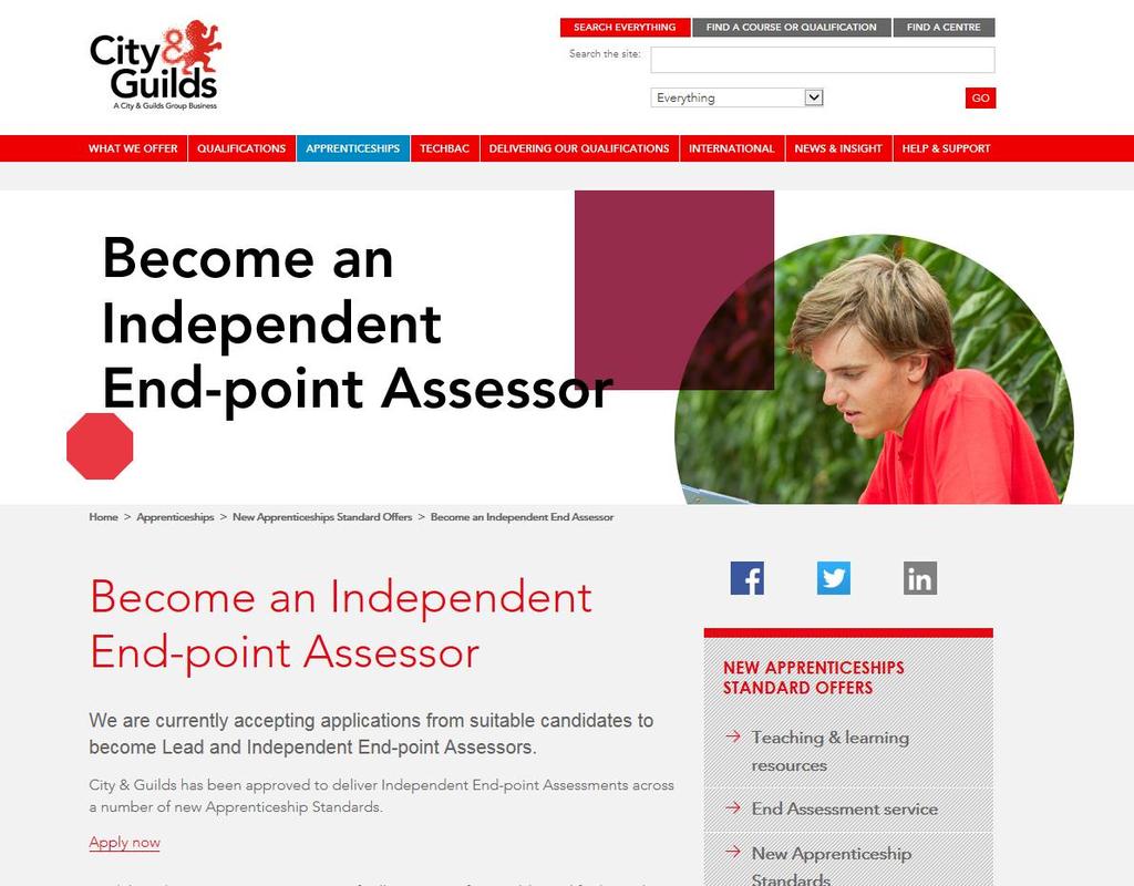 Being part of the decisions We welcome applications for independent end assessors to join our team for assessing and grading end-point assessment.