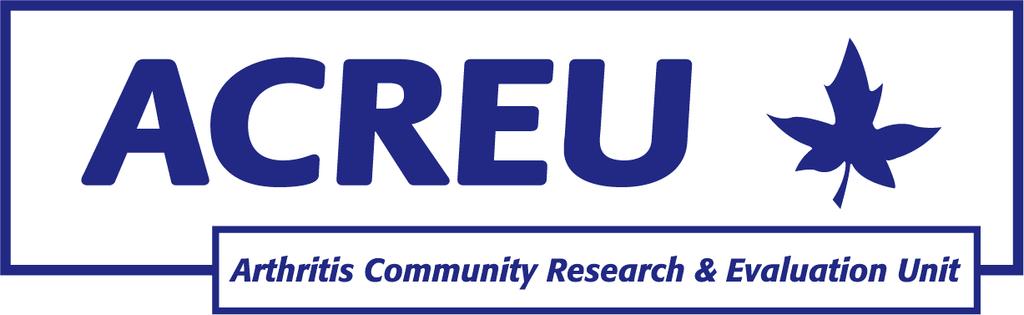 correspondence: Rachel Devitt Arthritis Community Research & Evaluation Unit (ACREU) Toronto Western Research Institute 399